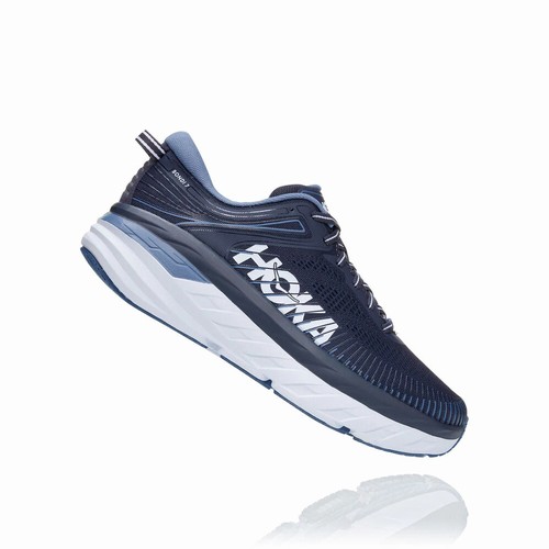 Hoka One One BONDI 7 Vegan Shoes For Men India Blue IN-0854